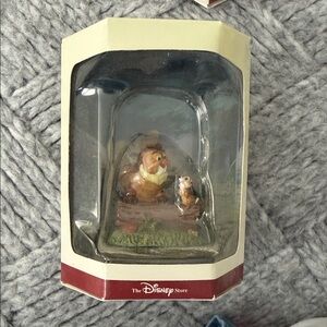 Disney Brown Owl and Tan Chip Figurine Set with Green Base